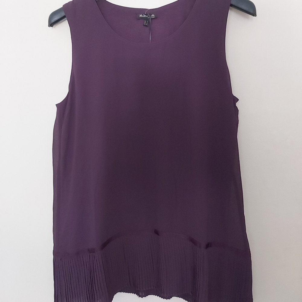 BRAND NEW Massimo dutti chiffon purple tank top